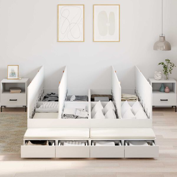 vidaXL Κρεβάτι με αποθηκευτικό χώρο Λευκό 236.5 x 140 x 31.5 εκατοστά