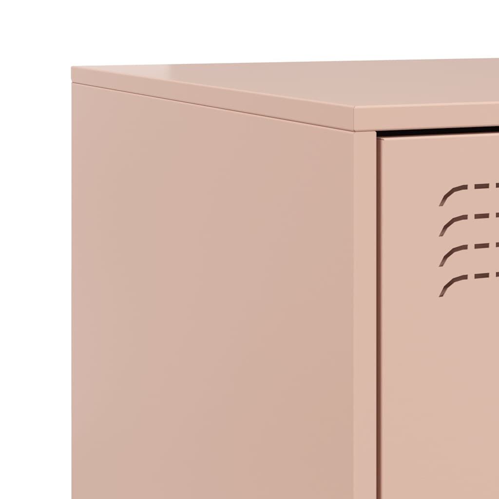 vidaXL Κομοδίνο Ροζ 34,5 x 39 x 44 εκ. από Χάλυβα