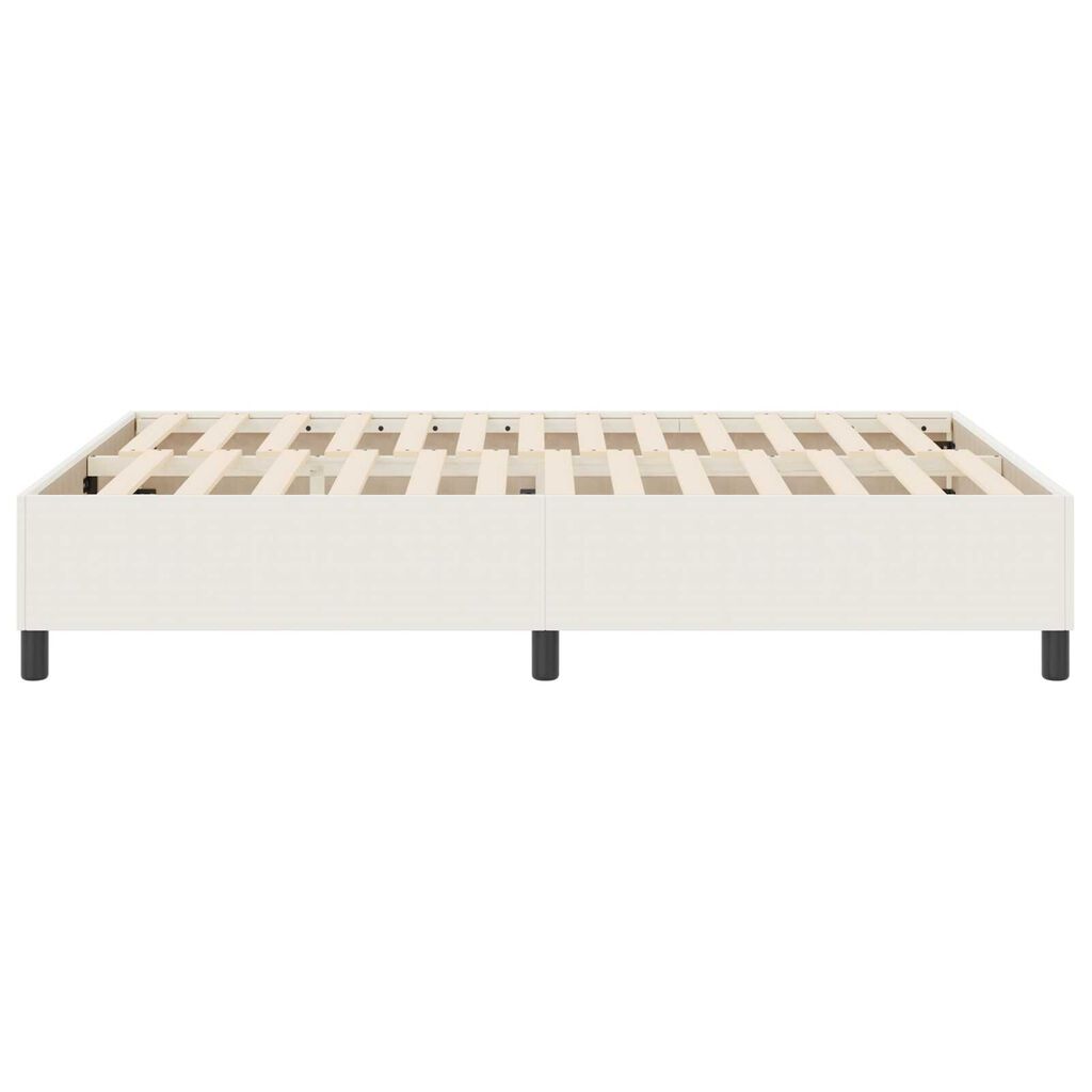 vidaXL Κρεβάτι Box Spring Κρεμ 140x200 εκ από ύφασμα καμπαρντίνα