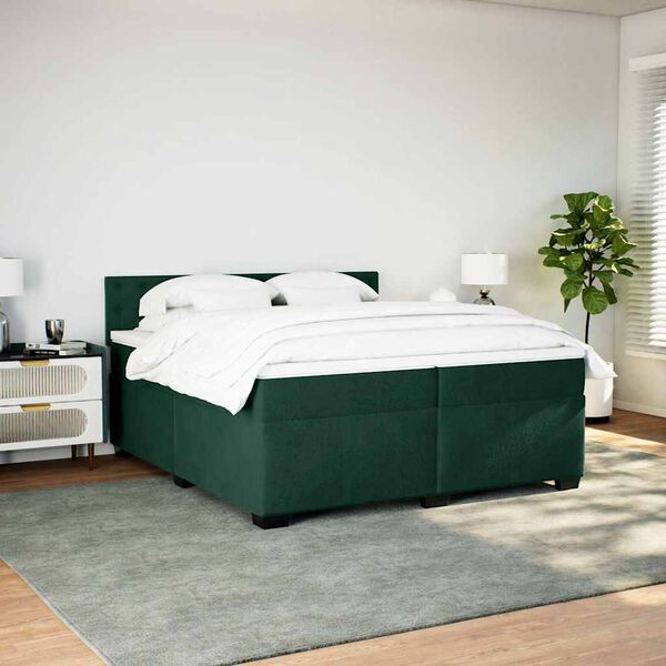 vidaXL &Kappa;&rho;&epsilon;&beta;ά&tau;&iota; Boxspring &mu;&epsilon; &Sigma;&tau;&rho;ώ&mu;&alpha; &Sigma;&kappa;&omicron;ύ&rho;&omicron; &Pi;&rho;ά&sigma;&iota;&nu;&omicron; 200x200&epsilon;&kappa;. &Beta;&epsilon;&lambda;&omicron;ύ&delta;&iota;&nu;&omicron;