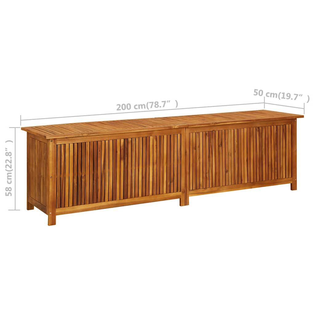 vidaXL Μπαούλο Αποθήκευσης Κήπου 200x50x58 εκ. από Μασίφ Ξύλο Ακακίας