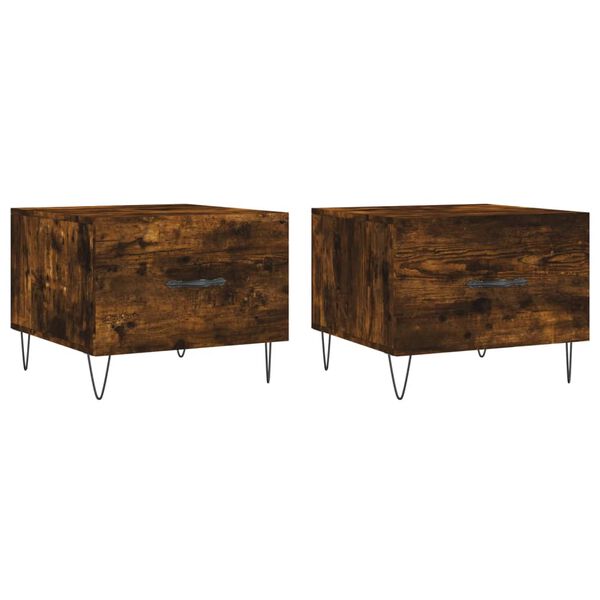 vidaXL &Tau;&rho;&alpha;&pi;&epsilon;&zeta;ά&kappa;&iota;&alpha; &Sigma;&alpha;&lambda;&omicron;&nu;&iota;&omicron;ύ 2 &tau;&epsilon;&mu; &Kappa;&alpha;&pi;&nu;&iota;&sigma;&tau;ή Oak 50x50x40 &epsilon;&kappa; &Epsilon;&pi;&epsilon;&xi;. &Xi;ύ&lambda;&omicron;