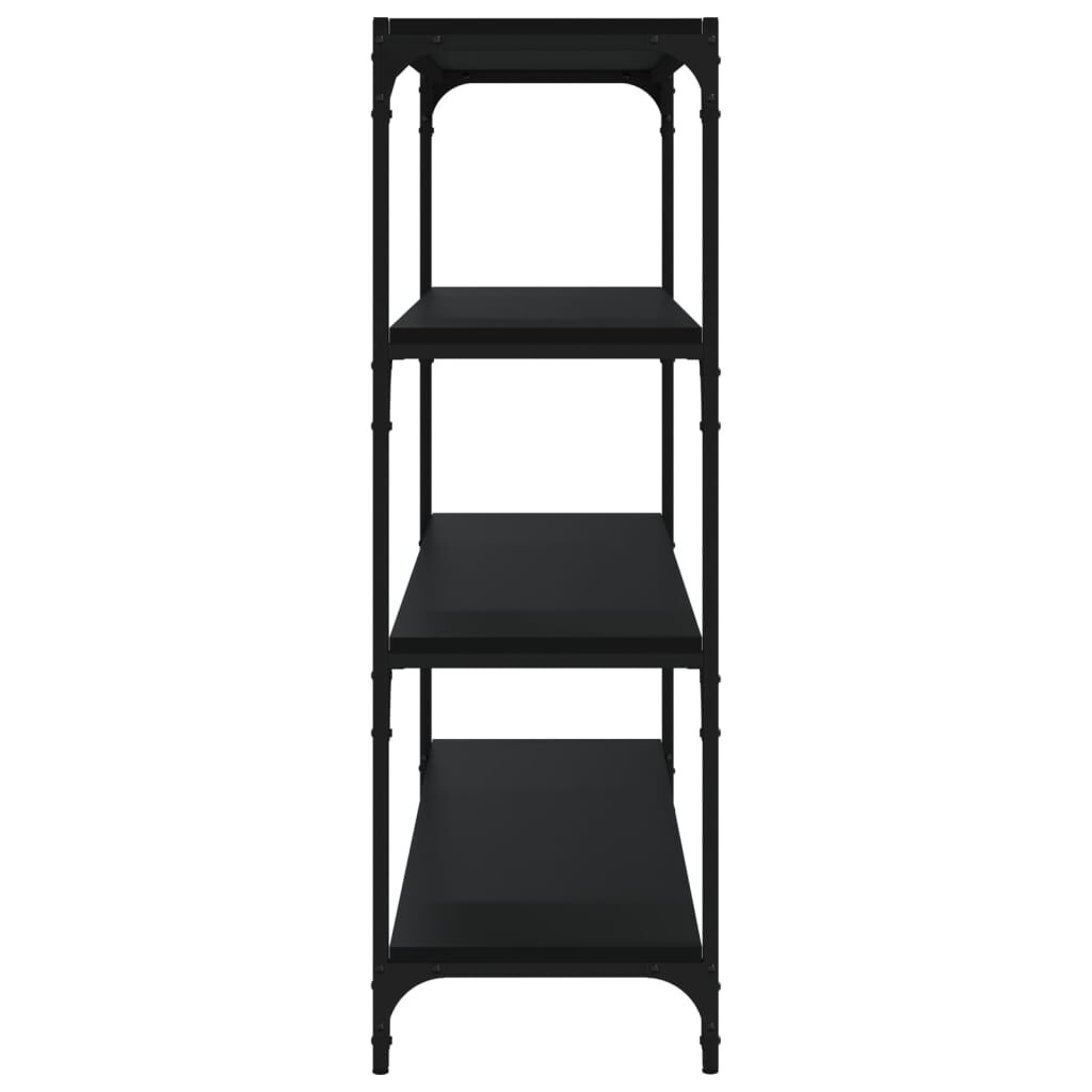 vidaXL Βιβλιοθήκη Μαύρη 100 x 33 x 100 εκ. Επεξεργασμένο Ξύλο & Ατσάλι