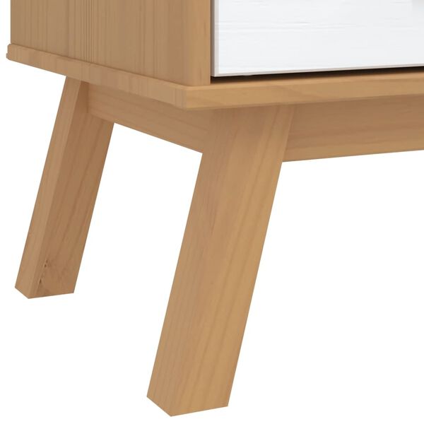 vidaXL Ντουλάπα OLDEN Λευκό & Καφέ 76,5x53x172 εκ. Μασίφ Ξύλο Πεύκου