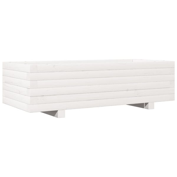 vidaXL Ζαρντινιέρα Κήπου Λευκή 90x40x26,5 εκ. από Μασίφ Ξύλο Πεύκου