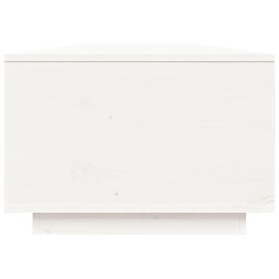 vidaXL Τραπεζάκι Σαλονιού Λευκό 80x50x35,5 εκ από Μασίφ Ξύλο Πεύκου