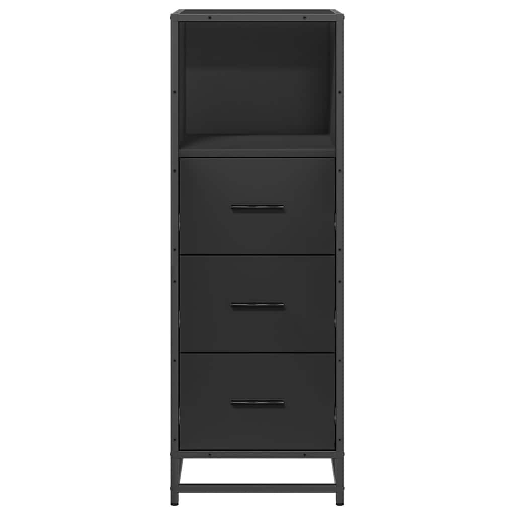 vidaXL Ντουλάπι μπάνιου Μαύρο 35x37,5x100 cm Ξύλινη κατασκευή