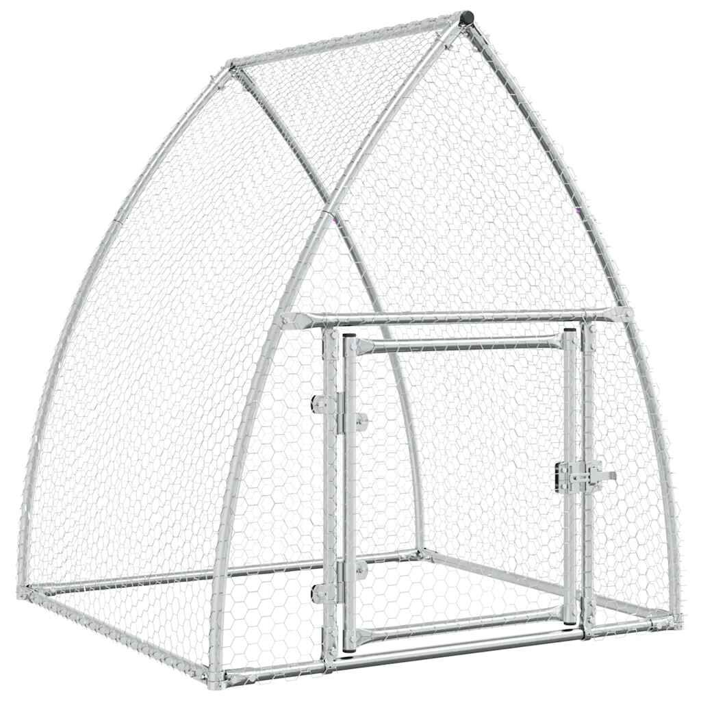 vidaXL Κοτέτσι - Κλουβί Ασημί 100x105x120 εκ. από Γαλβανισμένο Χάλυβα