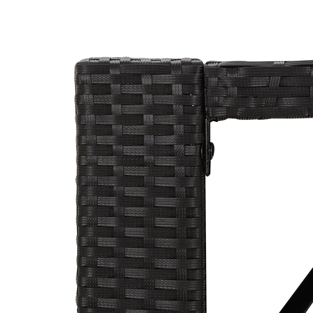 vidaXL Τραπέζι Μπαρ με Γυάλ. Επιφάνεια Μαύρο 105x80x110 εκ Συνθ. Ρατάν