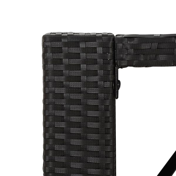 vidaXL Τραπέζι Μπαρ με Γυάλ. Επιφάνεια Μαύρο 105x80x110 εκ Συνθ. Ρατάν