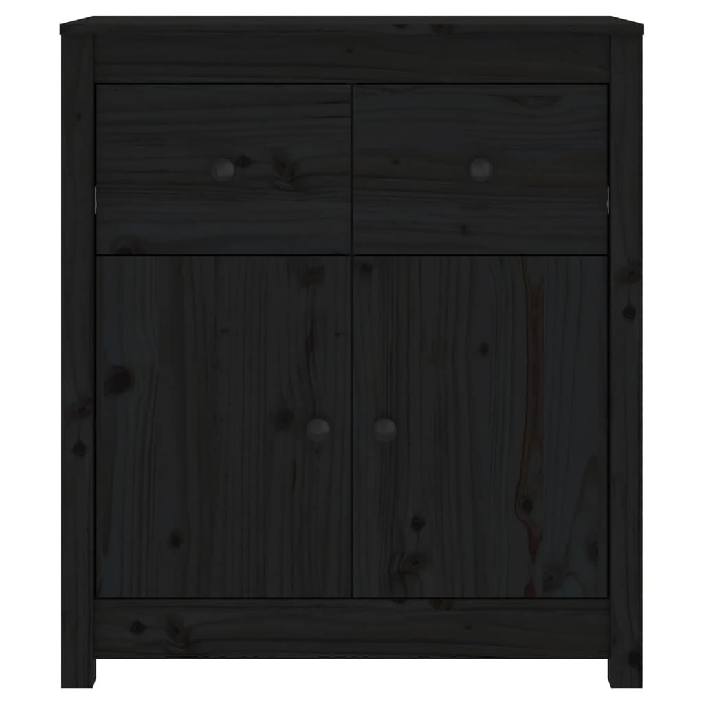 vidaXL Συρταριέρα Μαύρος 70 x 35 x 80 εκ. από Μασίφ Ξύλο Πεύκου