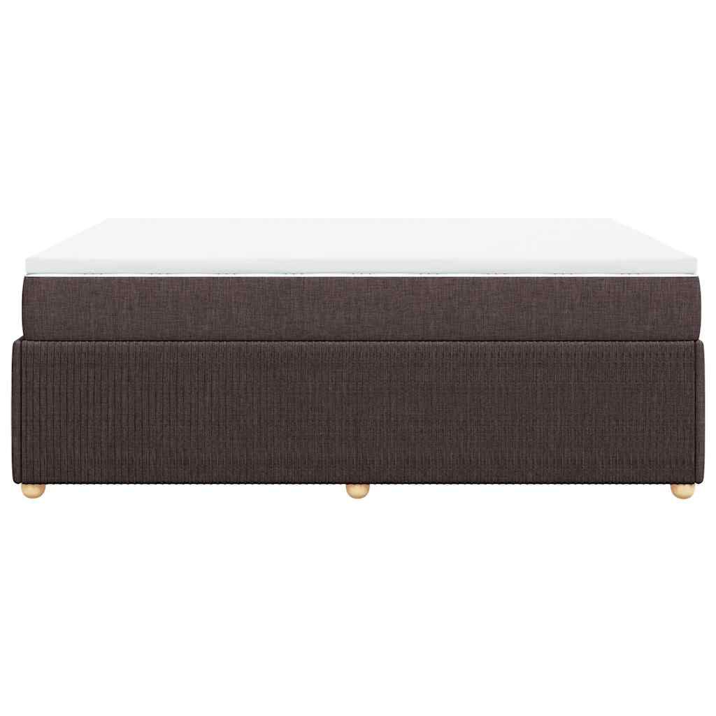 vidaXL Κρεβάτι Boxspring με Στρώμα Σκούρο Καφέ 160x200 εκ Υφασμάτινο