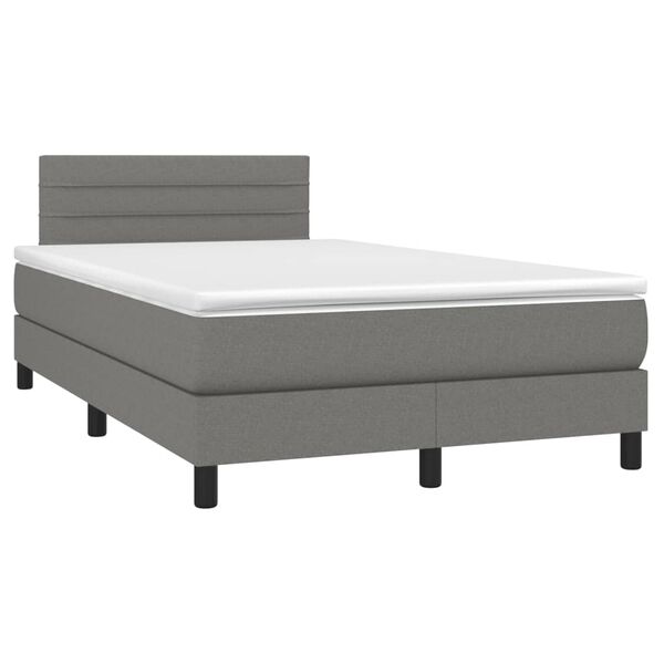 vidaXL &Kappa;&rho;&epsilon;&beta;ά&tau;&iota; Boxspring &mu;&epsilon; &Sigma;&tau;&rho;ώ&mu;&alpha; & LED &Sigma;&kappa;.&Gamma;&kappa;&rho;&iota; 120x200 &epsilon;&kappa; &Upsilon;&phi;&alpha;&sigma;&mu;ά&tau;&iota;&nu;&omicron;