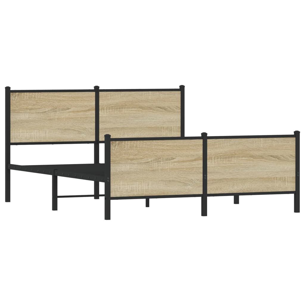 vidaXL Σκελετός Κρεβ. Χωρίς Στρώμα Sonoma Δρυς 160x200 εκ. Μεταλλικό