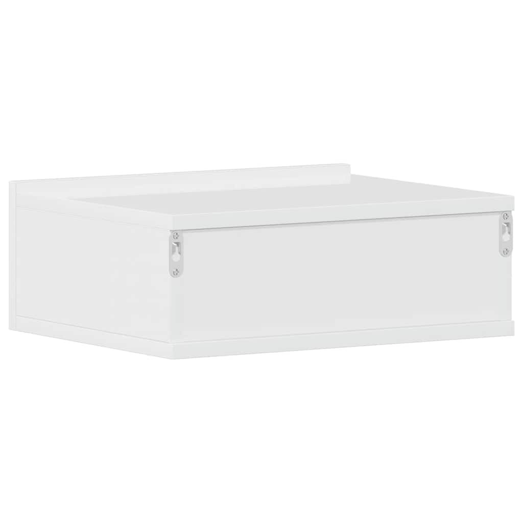vidaXL Κομοδίνο Κρεμαστό Γυαλιστερό Λευκό 40x30x15 εκ. από Επεξ. Ξύλο