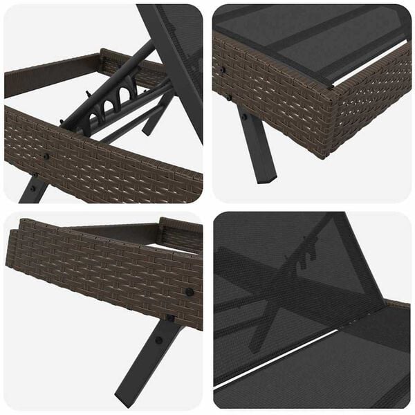 vidaXL Ήλιος Λάουτζερ 3 pcs Καφέ 40 x 40 x 40.5 εκ συνθετικό ρατάν