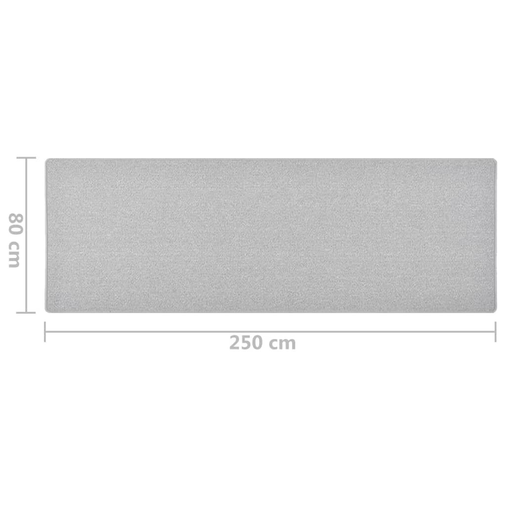 vidaXL Χαλί Διάδρομος Ανοιχτό Γκρι 80 x 250 εκ.