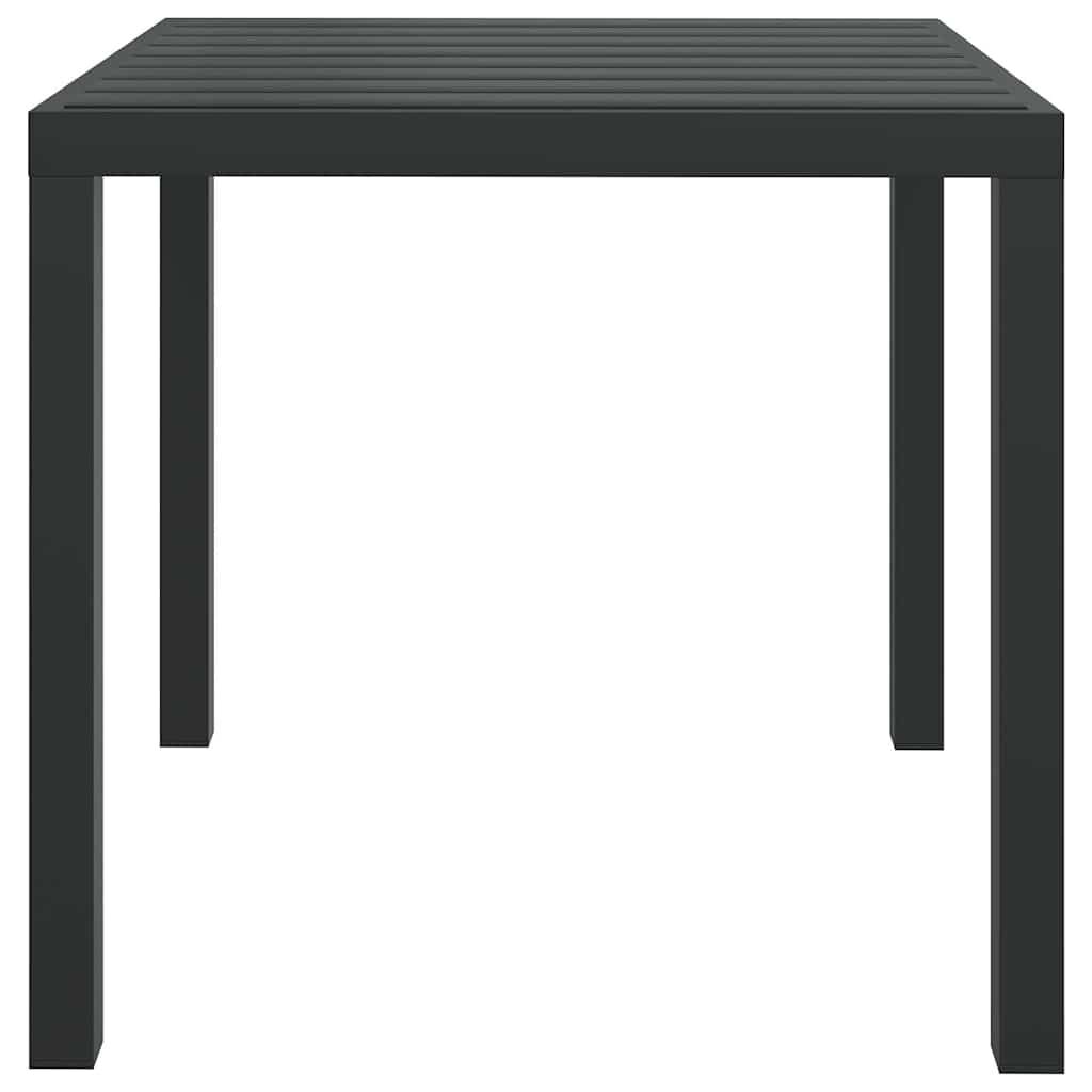 vidaXL Τραπέζι Κήπου Μαύρο 80 x 80 x 74 εκ. από Αλουμίνιο / WPC
