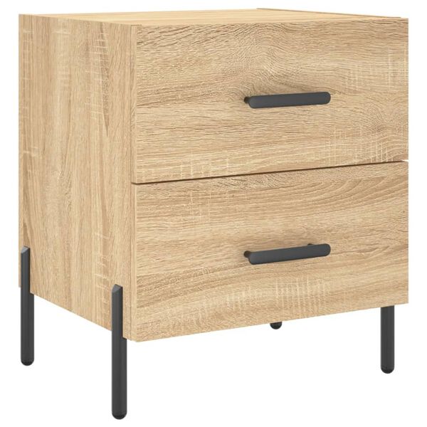 vidaXL Κομοδίνα 2 τεμ. Sonoma Δρυς 40 x 35 x 47,5 εκ. Επεξεργ. Ξύλο