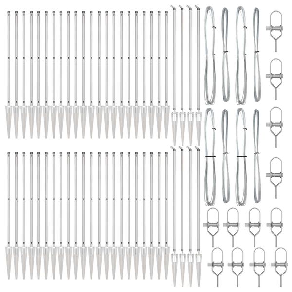vidaXL Στύλος Περιφράξεων 52 pcs Ασημί 3.2 x 3.2 x 180 εκ Ατσάλι