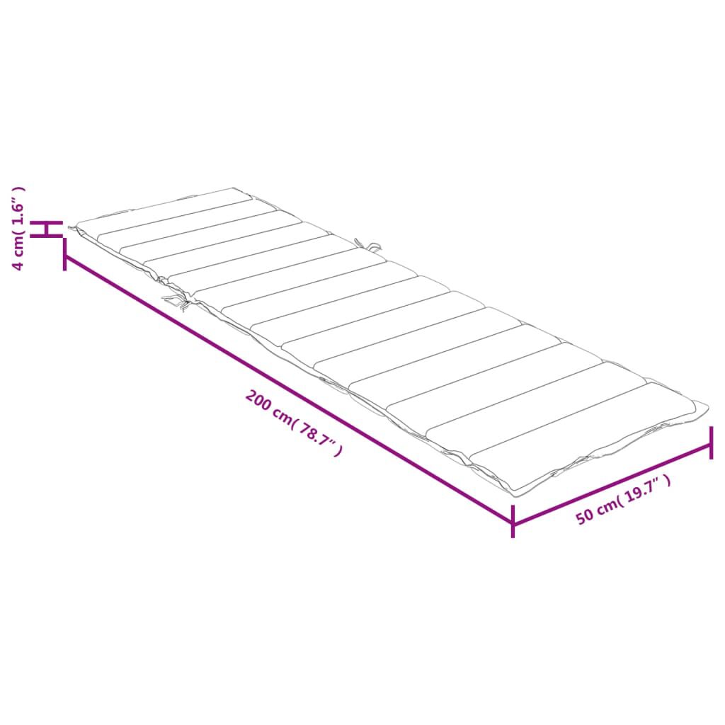 vidaXL Μαξιλάρι Ξαπλώστρας Ανθρακί Μελανζέ 200x50x4 εκ. από Ύφασμα