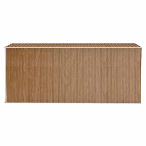 vidaXL Επιτοίχια Αποθήκη Κήπου Καφέ 118x382x178 εκ. από Γαλβανισμένο Ατσάλι