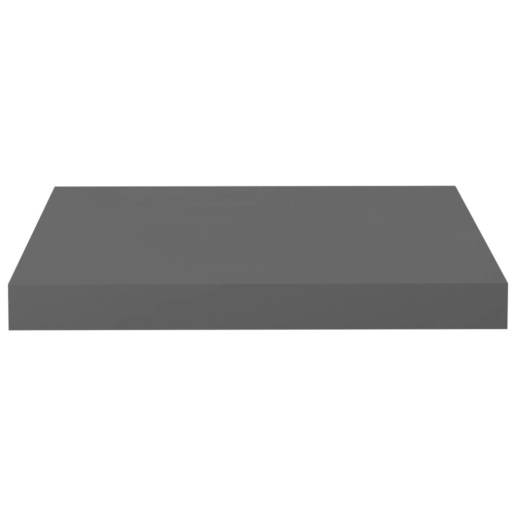 vidaXL Ράφια Τοίχου Γυαλιστερά Γκρι 2 Τεμάχια 40 x 23 x 3,8 εκ. MDF
