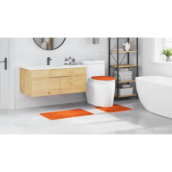 vidaXL Πατάκι μπάνιου 3 pcs Πορτοκαλί 50 x 50 cm Πολυπροπυλένιο