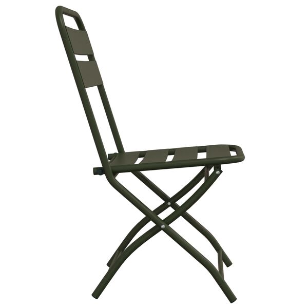vidaXL Πτυσσόμενη Καρέκλα Κήπου 2 pcs Πράσινο 55 x 56.5 x 91εκ Ατσάλι