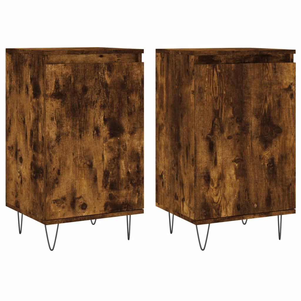 vidaXL Ντουλάπια 2 τεμ. Καπνιστή Δρυς 40x35x70 εκ. από Επεξεργ. Ξύλο