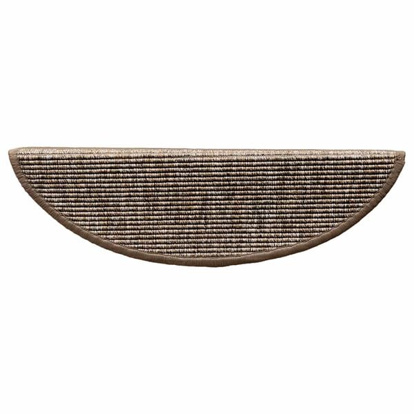 vidaXL Πατάκια Σκαλοπάτια 15 τεμ. Ανοιχτό Καφέ Ημίκυκλα 56x17x3 εκ.