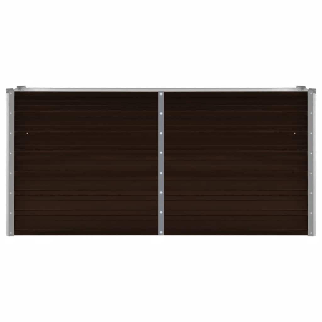 vidaXL Ζαρντινιέρα Υπερυψωμένη Καφέ 160x40x77 εκ. Γαλβανισμ. Χάλυβας