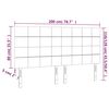 vidaXL Κεφαλάρι Κρεβατιού LED Ανοιχτό Γκρι 200x5x118/128 εκ. Βελούδινο