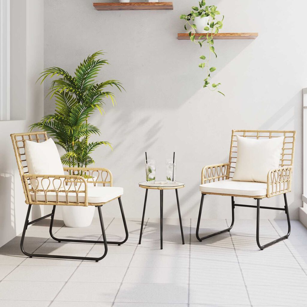 vidaXL Σέτ φαγητού για κήπο 3 pcs Μαύρο, Ανθρακί 35 x 35 x 45 εκ