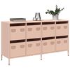 vidaXL Ντουλάπι Ροζ 135x39x73,5 εκ. από Χάλυβα Ψυχρής Έλασης