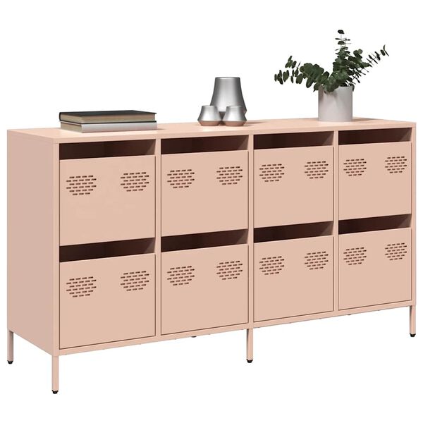 vidaXL Ντουλάπι Ροζ 135x39x73,5 εκ. από Χάλυβα Ψυχρής Έλασης