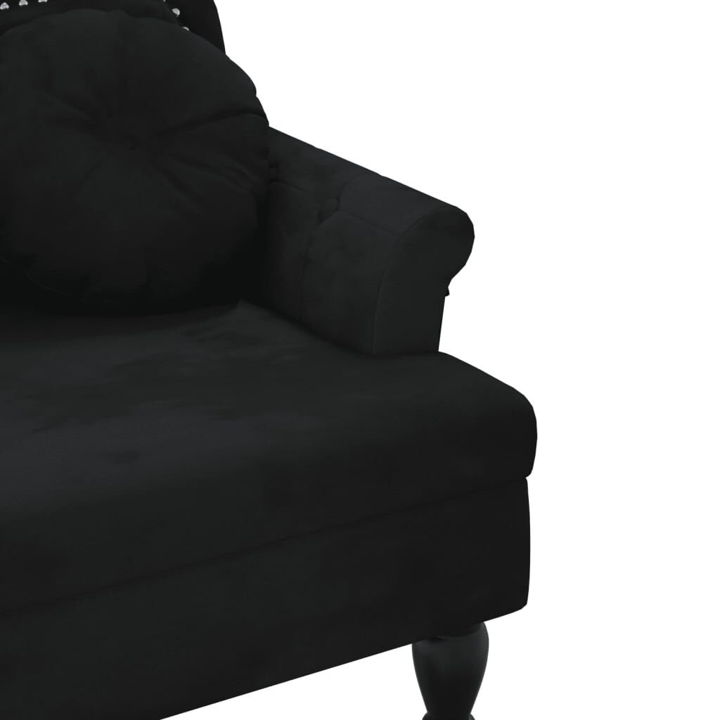 vidaXL Παγκάκι Μαύρο 120,5 x 65 x 75 εκ. Βελούδινο με Μαξιλάρια