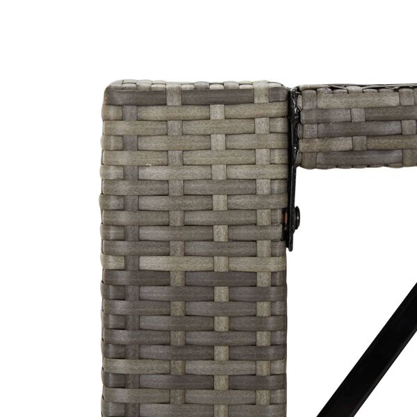 vidaXL Τραπέζι Μπαρ με Γυάλ. Επιφάνεια Γκρι 105x80x110 εκ. Συνθ. Ρατάν