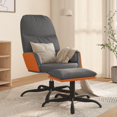 vidaXL Πολυθρόνα Relax Ανοιχτό Γκρι Υφασμάτινη με Σκαμπό