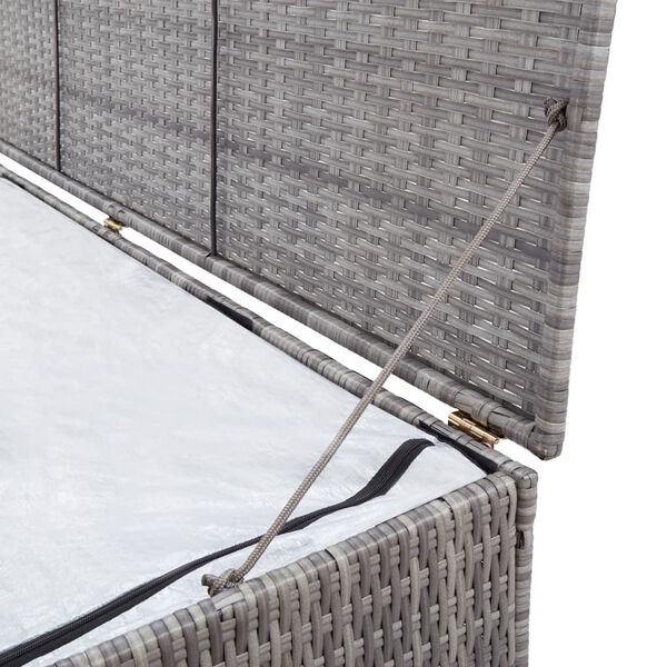 vidaXL Κουτί Αποθήκευσης Κήπου Γκρι 120x50x60 εκ. από Συνθετικό Ρατάν