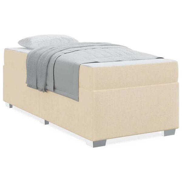 vidaXL Σκελετός Κρεβατιού Κρεμ 90 x 190 cm ύφασμα