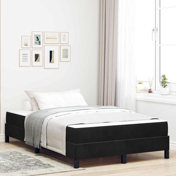 vidaXL Κρεβάτι box spring με στρώμα Μαύρο 120 x 190 cm Βελούδο