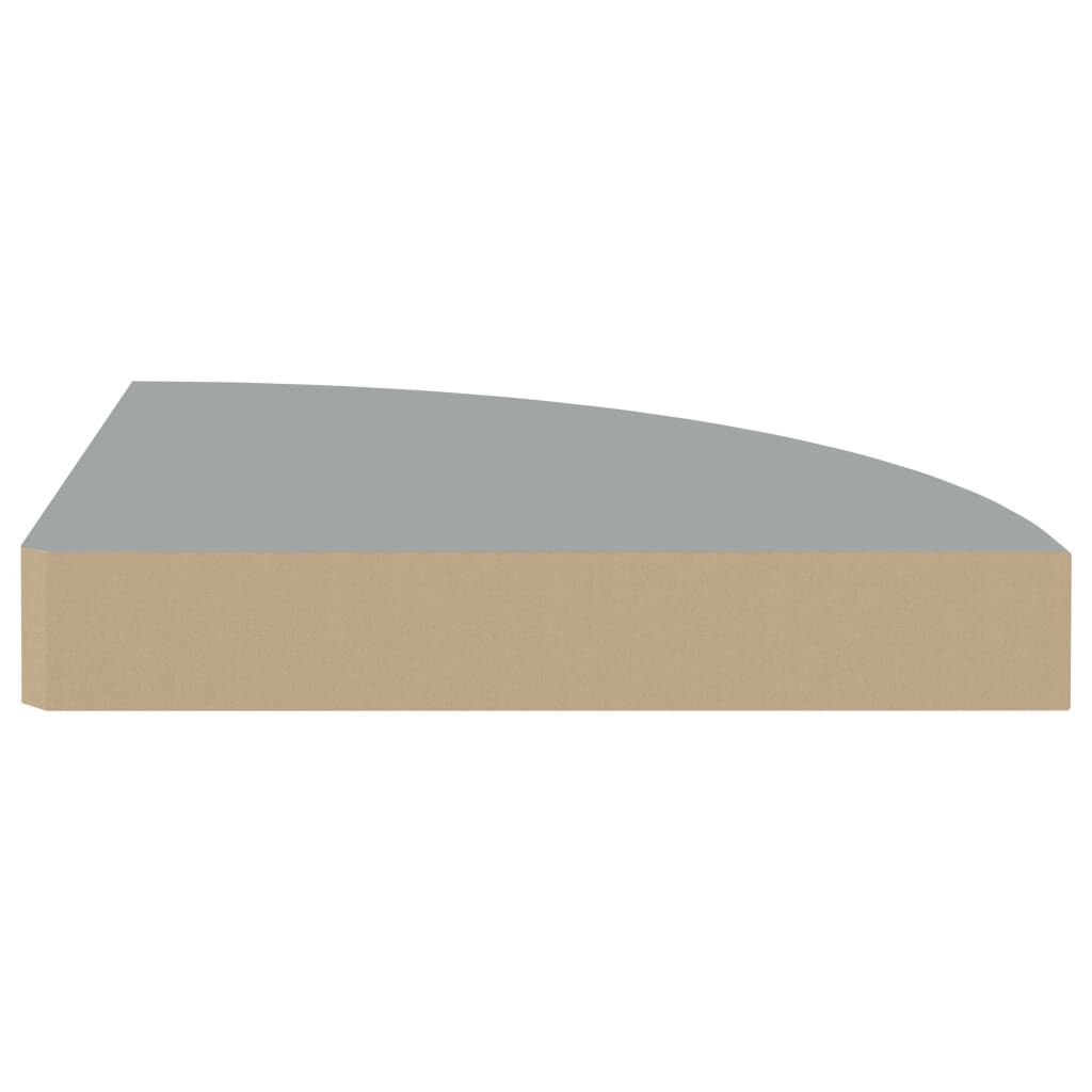 vidaXL Ράφι Τοίχου Γωνιακό Γκρι 25 x 25 x 3,8 εκ. από MDF