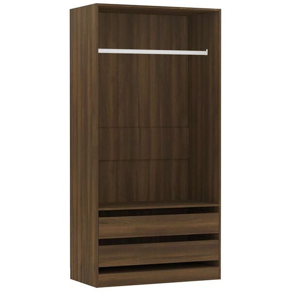 vidaXL Ντουλάπα Καφέ Δρυς 100x50x200 εκ. από Επεξεργασμένο Ξύλο