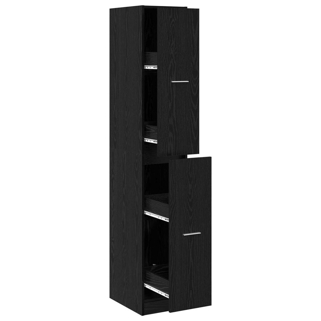 vidaXL Ντουλάπι Αποθήκης Μαύρης Δρυός 30x41x174.5 εκ. Κατασκευασμένο Ξύλο