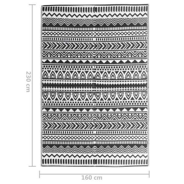 vidaXL Χαλί εξωτερικού χώρου ARAKIL Μαύρο 160x230 cm PP