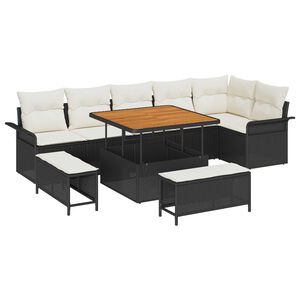 vidaXL &Sigma;&epsilon;&tau; &Kappa;&alpha;&nu;&alpha;&pi;έ &Kappa;ή&pi;&omicron;&upsilon; &mu;&epsilon; &mu;&alpha;&xi;&iota;&lambda;ά&rho;&iota; &mu;&epsilon; &alpha;&pi;&omicron;&theta;ή&kappa;&epsilon;&upsilon;&sigma;&eta; 9 pcs &Mu;&alpha;ύ&rho;&omicron;