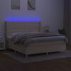 vidaXL &Kappa;&rho;&epsilon;&beta;ά&tau;&iota; Boxspring &mu;&epsilon; &Sigma;&tau;&rho;ώ&mu;&alpha; & LED &Kappa;&rho;&epsilon;&mu; 160x200 &epsilon;&kappa;. &Upsilon;&phi;&alpha;&sigma;&mu;ά&tau;&iota;&nu;&omicron;