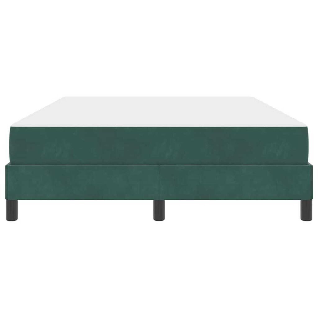 vidaXL Κρεβάτι box spring με στρώμα Σκούρο Πράσινο 140 x 190 cm