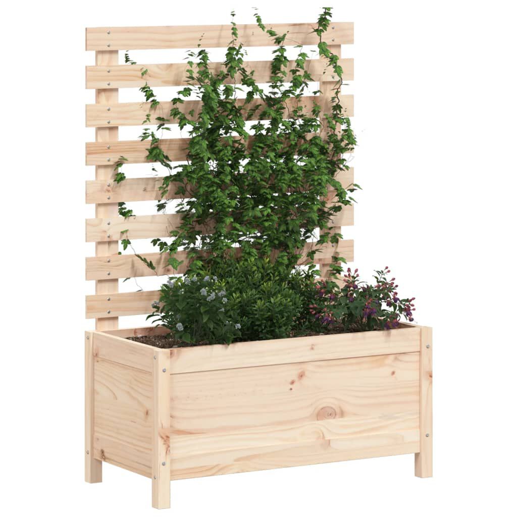 vidaXL Ζαρντινιέρα με Ράφι 79 x 39,5 x 114 εκ. από Μασίφ Ξύλο Πεύκου